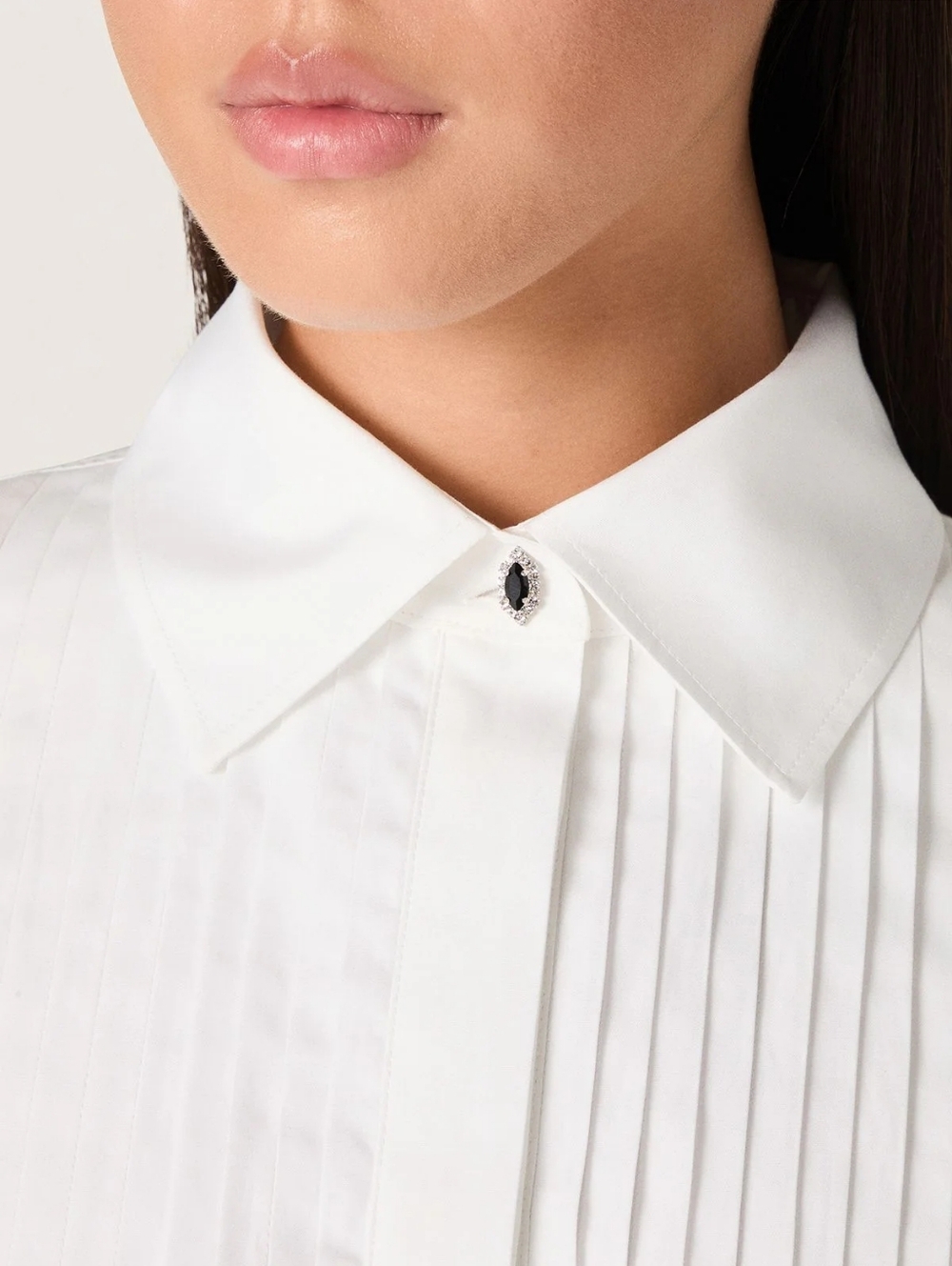 GOLDEN GOOSE Pintuck Bib Oversized Cotton Button-Up Shirt White XS Org $750 - Picture 3 of 16